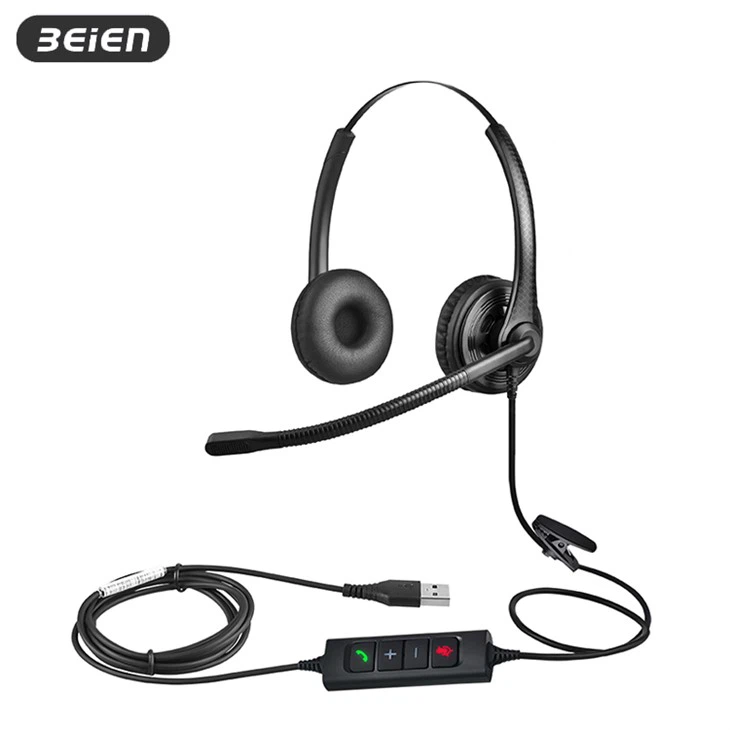 Noise Cancelling USB-A Binaural Call Center Headset With Mic