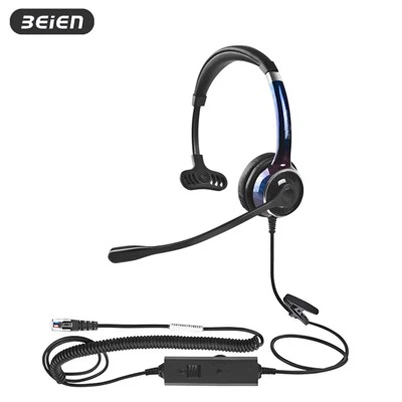 Ühe kõrva juhtmega telefoni peakomplekt koos mikrofoniga